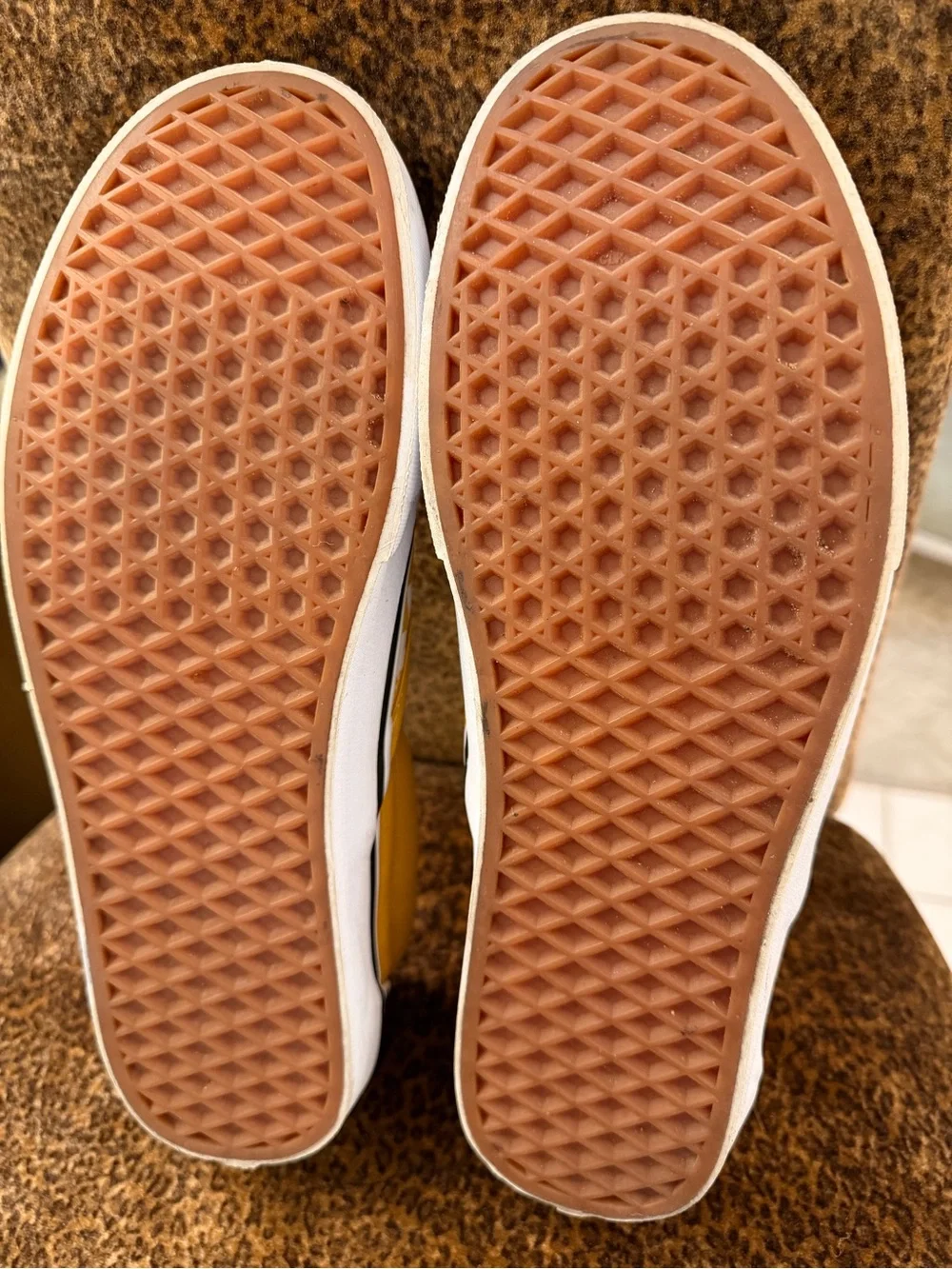 Vans Checkerboard Slip-On Sneakers in Yellow and White